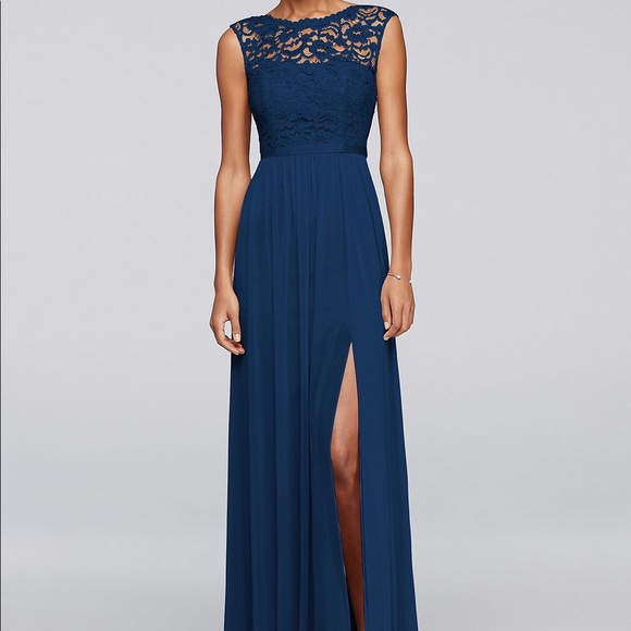 David's Bridal Dresses & Skirts - David's Bridal lace bridesmaid marine 18 4xlf19328